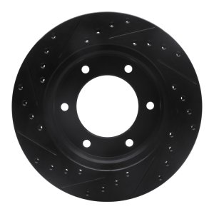 Honda Passport Brake Rotor (1) - Front Right - R1 Concepts - Drilled & Slotted - Black - `01-`04